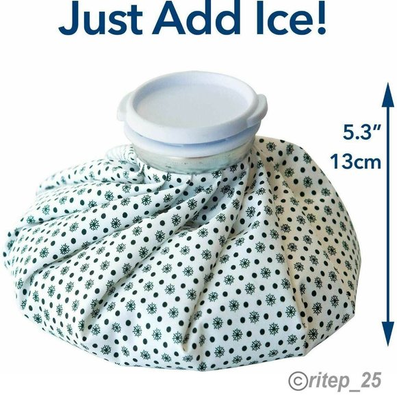 Reusable Ice Bag Pack 9 Inch Cold Therapy English Ice Cap Design First Aid Pain - Picture 4 of 9